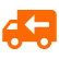 Truck driving to left icon